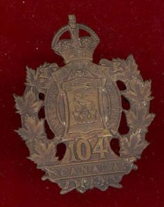 Canadian 104th New Brunswick Bn. WW1 CEF cap badge