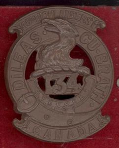 Canadian 134th (48th Toronto Highlanders ) Bn. WW1 CEF glengarry …