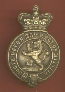25th South Devon Regiment of Militia Victorian Glengarry Badge