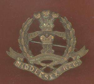 10th Battn. The Middlesex Regiment Officer's KD cap badge