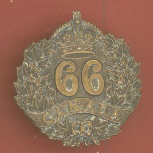 Canadian 66th Battalion (Edmonton, Alberta) WW1 CEF Cap Badge