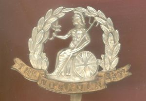 The Norfolk Regiment WW1 OR's cap badge