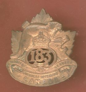 Canadian 183rd Manitoba Beavers Bn. WW1 CEF cap badge