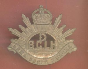 Canadian 5th British Columbia Light Horse cap badge