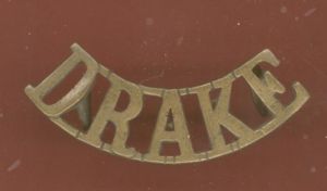 DRAKE 1st Drake Bn. Royal Naval Division WW1 shoulder title