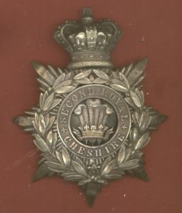 Second Royal Cheshire Militia Victorian Officer's helmet plate .
