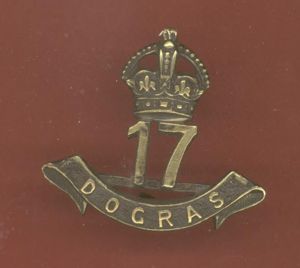 Indian Army 17th Dogras Regt. Officer's OSD cap badge