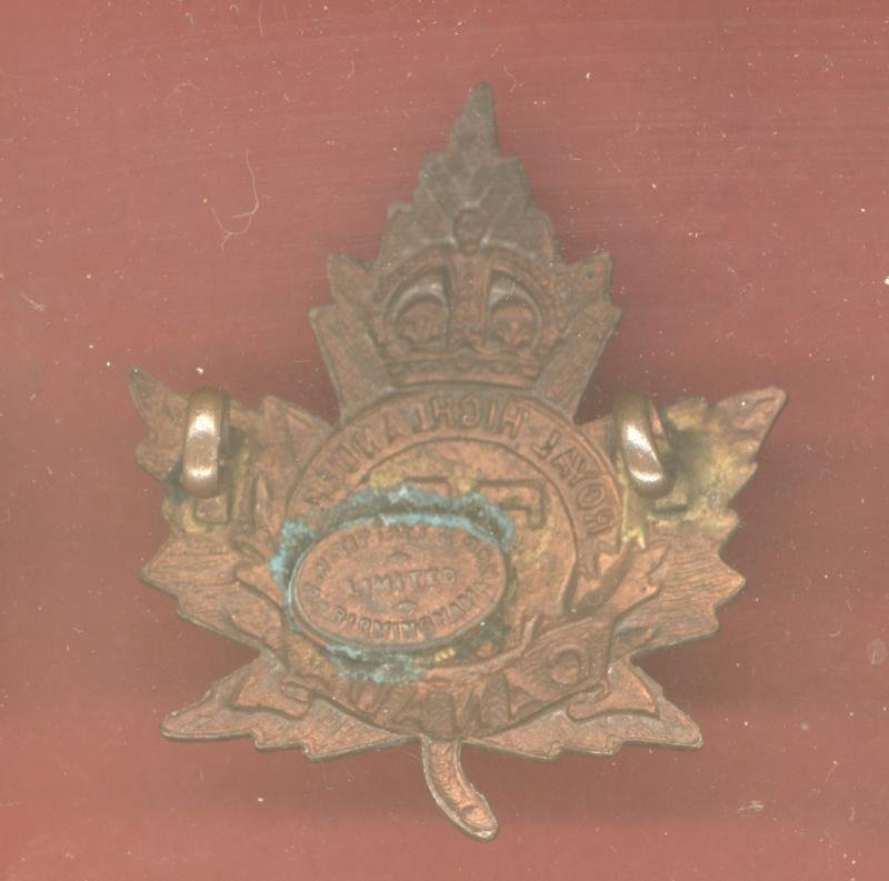 Canadian 73rd Black Watch of Canada Bn. WW1 CEF badge — image 2