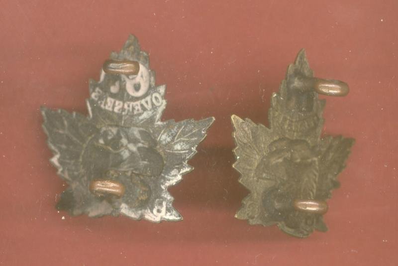 Canadian 67th Western Scots B.C. Highlanders Bn. WW1 CEF collar badges — image 2