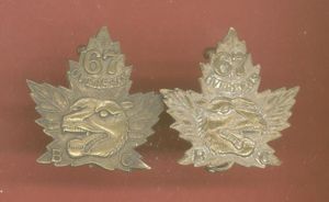 Canadian 67th Western Scots B.C. Highlanders Bn. WW1 CEF collar …