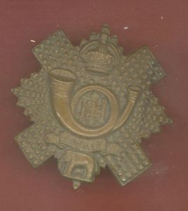 Scottish Highland Light Infantry WW1 brass economy glengarry badge