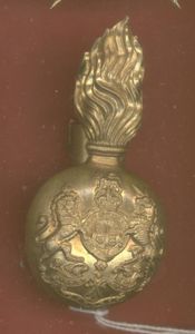 Scottish Royal Scots Greys Edwardian bearskin grenade badge