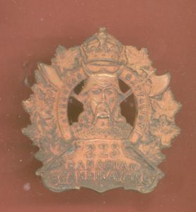 Canadian 223rd Canadian Scandinavians Bn. WW1 CEF Officer's cap badge