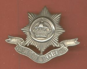British Colonial Burma Police cap badge.