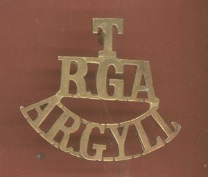 T / RGA / ARGYLL WW1 shoulder title