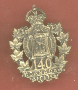 Canadian 140th New Brunswick Bn. WW1 CEF cap badge