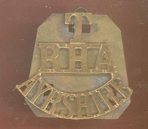 Scottish T / RHA / AYRSHIRE WW1 shoulder title