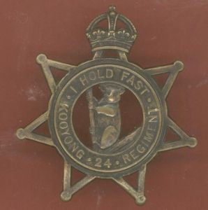 Australian 24th Infantry Battalion (Kooyong Regiment) slouch hat badge