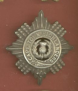 South African Cape Town Highlanders Victorian glengarry badge