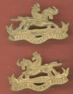 South African Umvoti Mounted Rifles collar badges