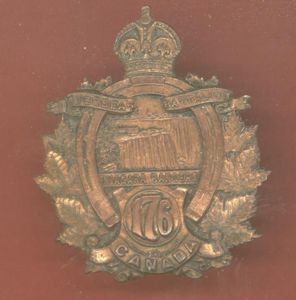 Canadian 176th Niagara Rangers, Welland County Bn. WW1 CEF cap …