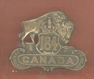 Canadian 184th Lisgar, Manitoba Bn. WW1 CEF Cap Badges