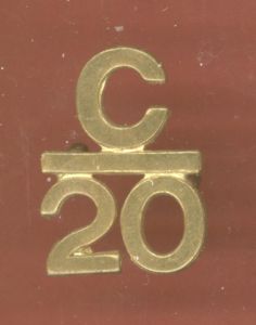 Canadian C/20 20th Battalion (1st Central Ontario) WW1 CEF numeral …