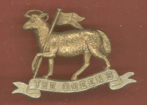 Queen's Royal Regiment (West Surrey) Victorian cap badge.