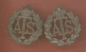 Auxiliary Territorial Service WW2 Officers OSD collar badges