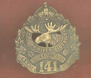 Canadian 141st Rainy River Bn. WW1 CEF cap badge