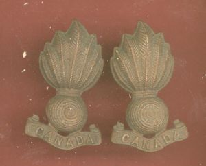 Canadian Field Artillery WW1 CEF Officer's OSD collar badges
