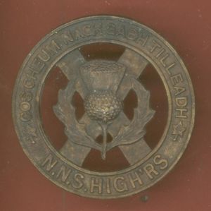 Canadian North Nova Scotia Highlanders glengarry badge