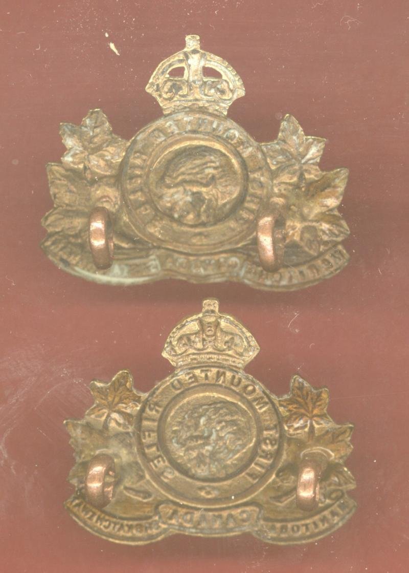 Canadian 1st Mounted Rifles Bn. WW1 CEF collar badges — image 2
