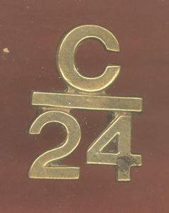 Canadian C/24 24th Battalion (Victoria Rifles) WW1 CEF numeral badge