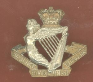8th King's Royal Irish Hussars Victorian OR's cap badge
