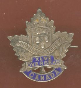 Canadian CEF 46th Battalion (Saskatchewan) HM Silver Sweetheart Brooch