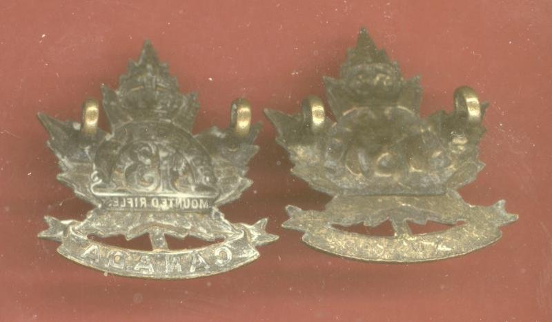 Canadian 13th Mounted Rifles WW1 CEF collar badges — image 2