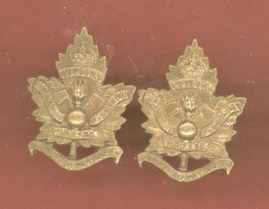 Canadian 2nd Pioneer Battalion WW1 CEF collar badges