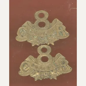 Canadian 8th Central Ontario Reserve Regt. WW1 CEF Collar Badges