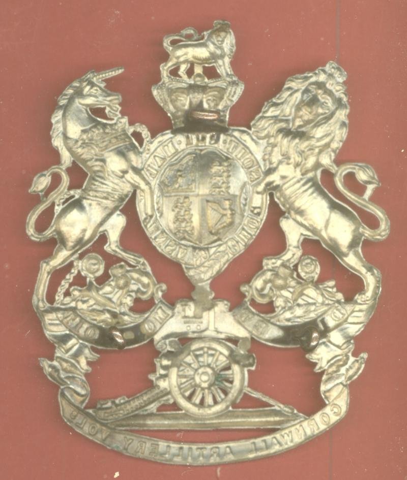 1st Cornwall Artillery Volunteers Victorian helmet plate — image 2