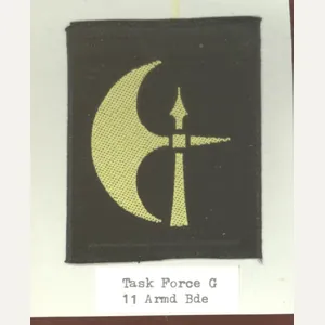 Task Force G 11th Armoured Brigade cloth formation sign