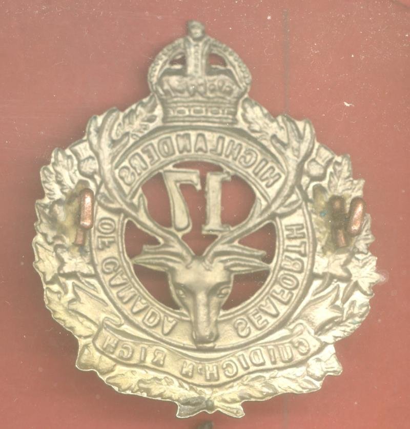 Canadian 17th Bn. Seaforth Highlanders of Canada WW1 CEF glengarry badge — image 2