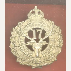 Canadian 17th Bn. Seaforth Highlanders of Canada WW1 CEF glengarry …