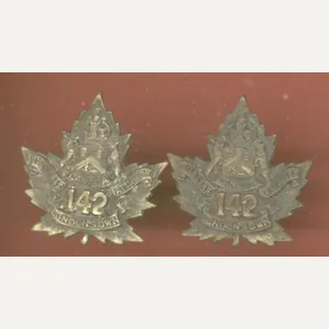 Canadian 142nd London's Own Bn. WW1 CEF collar badges