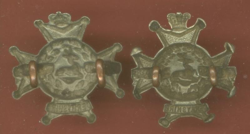 2nd Nottinghamshire Rifle Volunteers Victorian collar badges — image 2