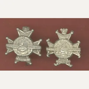 2nd Nottinghamshire Rifle Volunteers Victorian collar badges