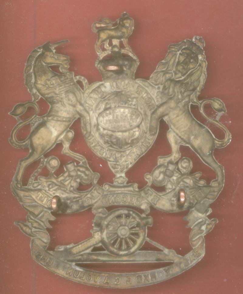 2nd East Yorks R.G.A. Volunteers Artillery Volunteers Edwardian Officer's helmet plate — image 2