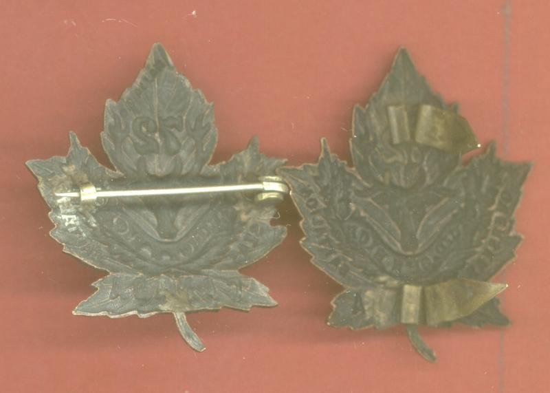 Canadian 72nd Bn. Seaforth Highlanders of Canada WW1 CEF collar badges — image 2