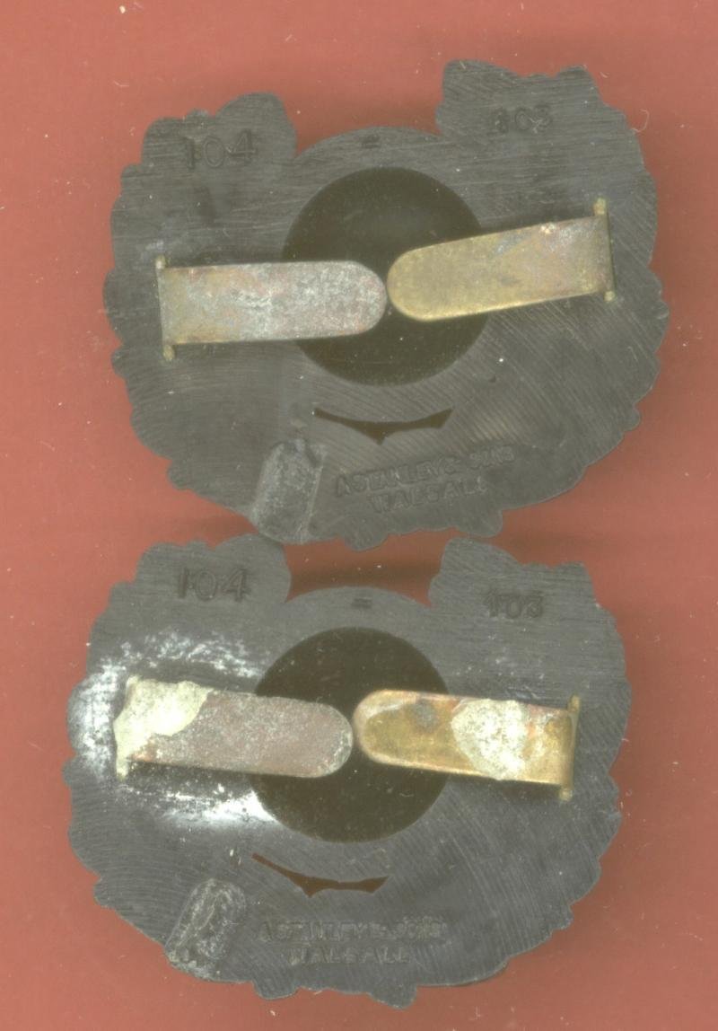 Royal Marines WW2 blue plastic economy collar badges — image 2