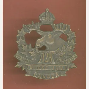 Canadian 128th Moose Jaw, Saskatchewan Bn. WW1 CEF cap badge